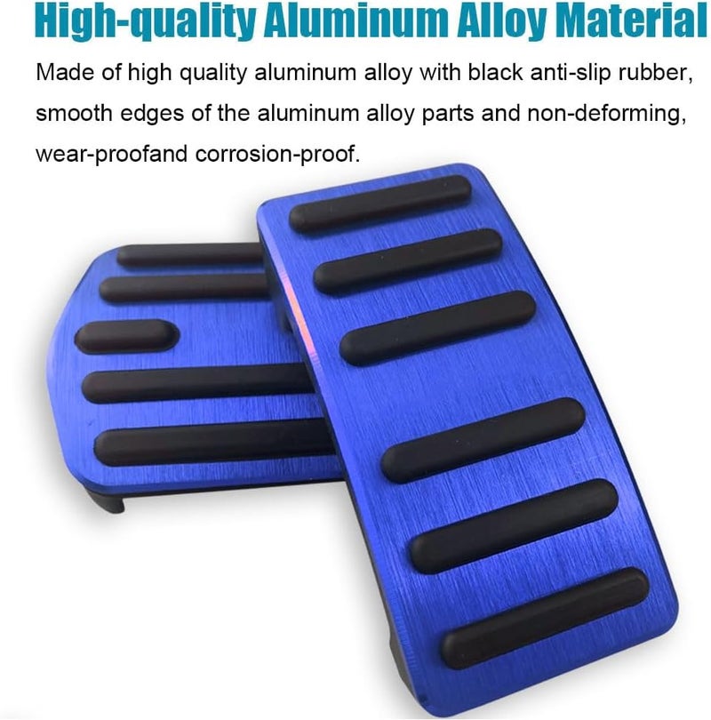 LEXLEY 2PCS Anti-Slip Aluminum Brake Gas Pedal Pads,Auto No Drilling Accelerator Pedal Covers Only for Ford 2022 2023 2024 2025 2026 Maverick-Blue - Image 4